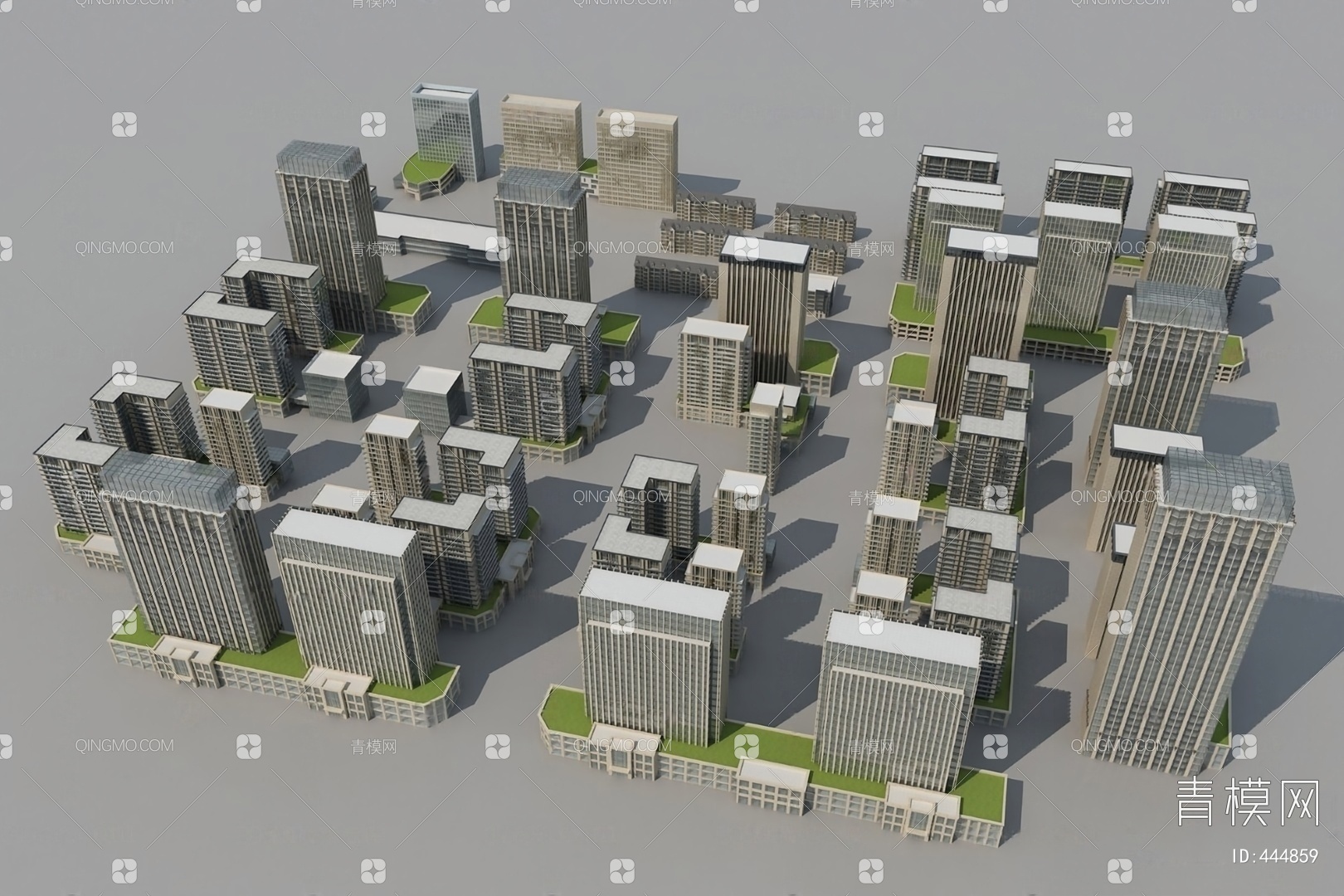 现代多层小办公楼3dmax 模型下载-光辉城市