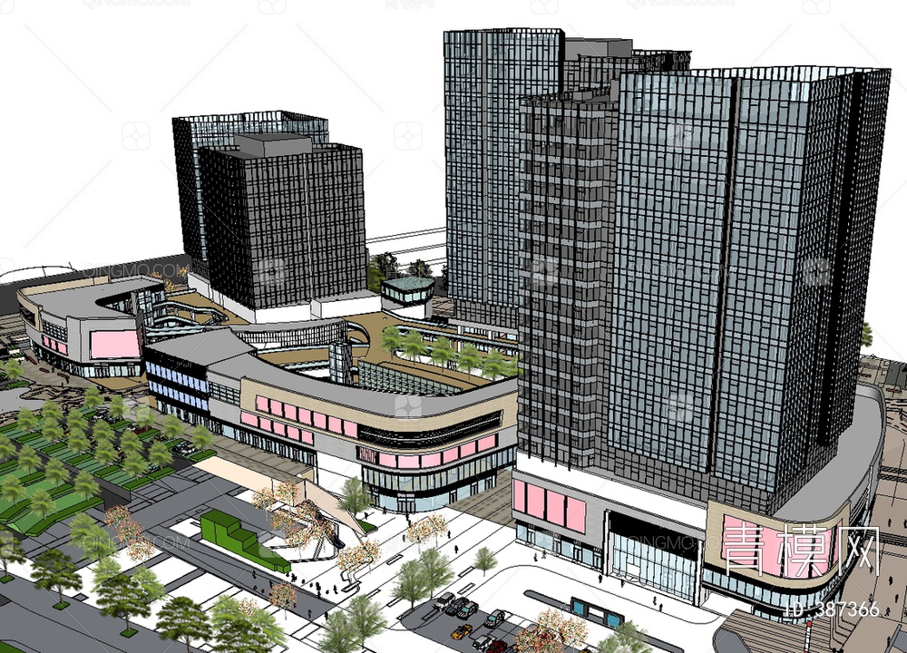 【商业建筑SU模型】_现代SU2014商业建筑SU模型下载_ID387366_免费SU模型库 - 青模SU模型网