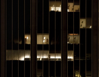 室外建筑夜景玻璃贴图