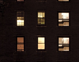 室外建筑夜景玻璃贴图
