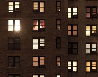 室外建筑夜景玻璃贴图