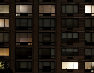 室外建筑夜景玻璃贴图