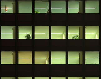 室外建筑夜景玻璃贴图