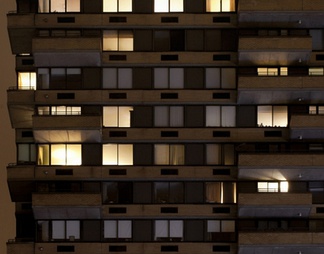 室外建筑夜景玻璃贴图