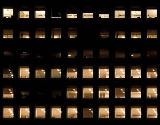 室外建筑夜景玻璃贴图