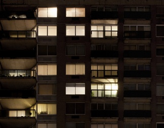 室外建筑夜景玻璃贴图