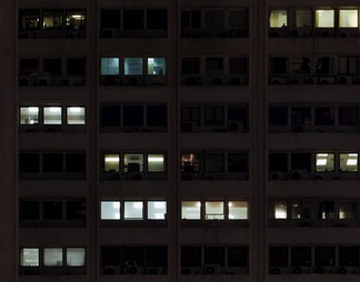 室外建筑夜景玻璃贴图