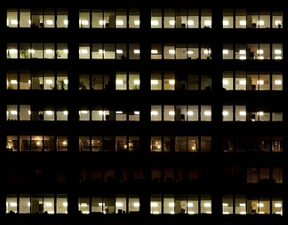 室外建筑夜景玻璃贴图