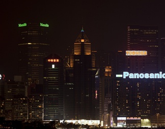 室外建筑夜景玻璃贴图