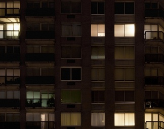 室外建筑夜景玻璃贴图