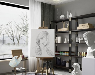 画室 画室3D模型下载【ID:440459】