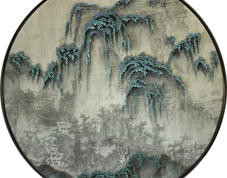 中式山水挂画贴图
