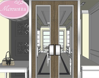 女士皮包店 女士皮包店su模型下载【ID:371444】