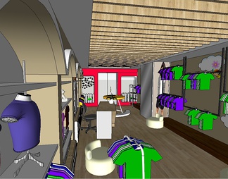 儿童服装店 儿童服装店su模型下载【ID:371457】