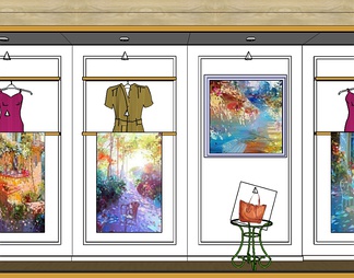 服装店的橱窗设计 服装店的橱窗设计su模型下载【ID:371441】