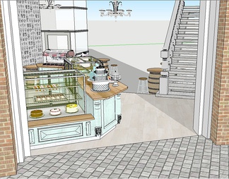 蛋糕店 蛋糕店SU模型下载【ID:371594】