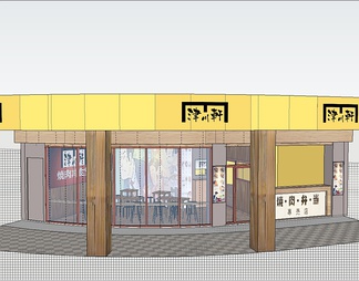 烤肉店 烤肉店SU模型下载【ID:371595】