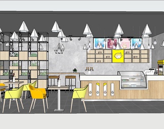 果汁饮品店 果汁饮品店SU模型下载【ID:381979】