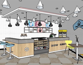 冰淇淋店 冰淇淋店SU模型下载【ID:382039】