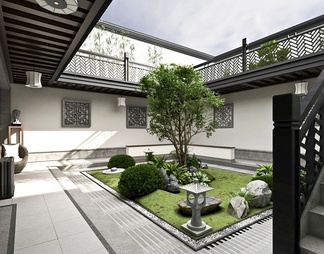 庭院景观 庭院景观3D模型下载【ID:494926】