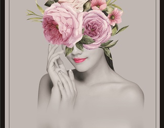北欧轻奢抽象人物装饰画现代艺术美女头像