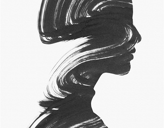 北欧轻奢抽象人物装饰画现代艺术美女头像