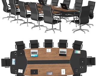 会议桌椅 会议桌椅3d模型下载【ID:534112】