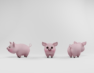 q版小猪玩具玩偶 q版小猪玩具玩偶3d模型下载【ID:538944】