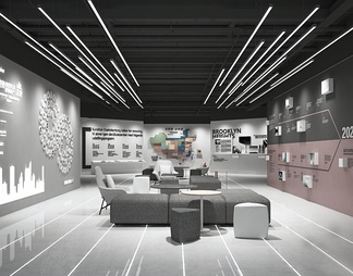 企业文化展厅 企业文化展厅3d模型下载【ID:563838】