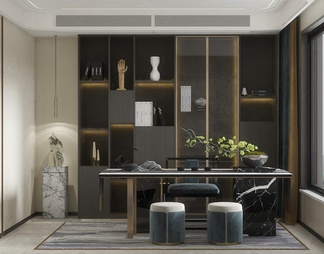 客厅餐厅 客厅餐厅3D模型下载【ID:564414】