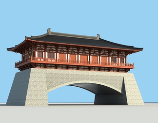 唐代建筑 唐代建筑3d模型下载【ID:564960】