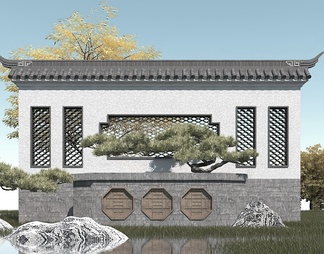 影壁墙 影壁墙3d模型下载【ID:566319】
