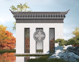 影壁墙 影壁墙3d模型下载【ID:566318】