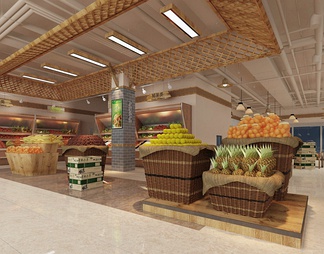 超市 超市3d模型下载【ID:566438】