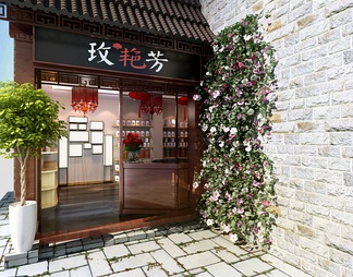 精品店店铺门头 精品店店铺门头3d模型下载【ID:566458】
