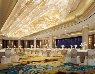 奢华宴会厅 奢华宴会厅3d模型下载【ID:569231】