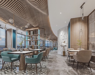 酒店自助餐厅 酒店自助餐厅3d模型下载【ID:571542】