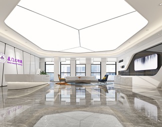 办公室前台 办公室前台3d模型下载【ID:571490】