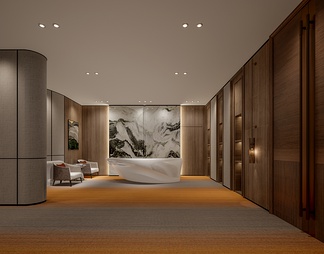 办公室前台 办公室前台3d模型下载【ID:571413】