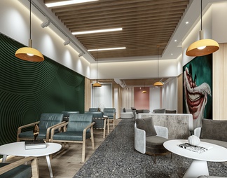 奶茶店休闲区 奶茶店休闲区3d模型下载【ID:571480】