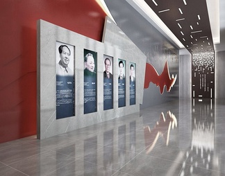 党建展厅 党建展厅3d模型下载【ID:572022】