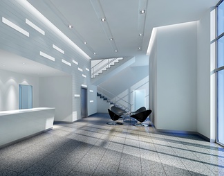 办公室前台接待休闲区 办公室前台接待休闲区3d模型下载【ID:573214】