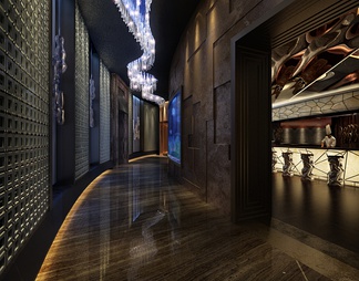酒店餐厅过道 酒店餐厅过道3d模型下载【ID:573864】