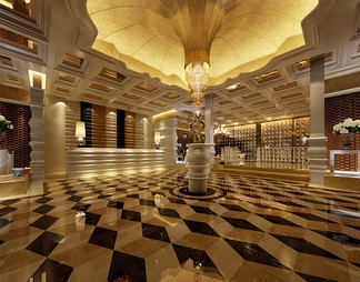 酒店大堂 酒店大堂3d模型下载【ID:573872】