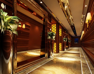 酒店/会所过道 酒店/会所过道3d模型下载【ID:573893】