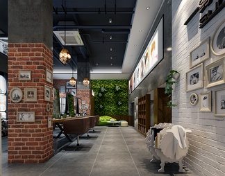 美发店 美发店3d模型下载【ID:575938】