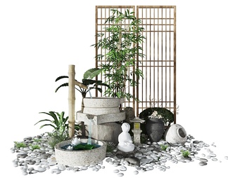 流水景观小品 假山山水 流水景观小品 假山山水3d模型下载【ID:576463】
