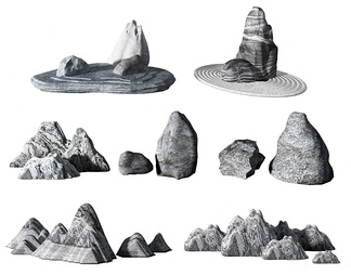 假山 假山3d模型下载【ID:576132】