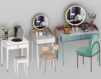 梳妆台 梳妆台3d模型下载【ID:580986】