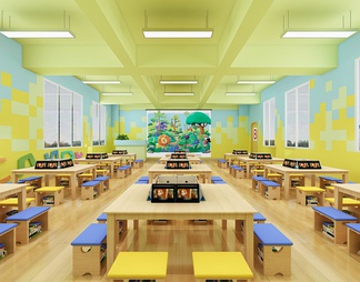 幼儿园教室 幼儿园教室3d模型下载【ID:581037】